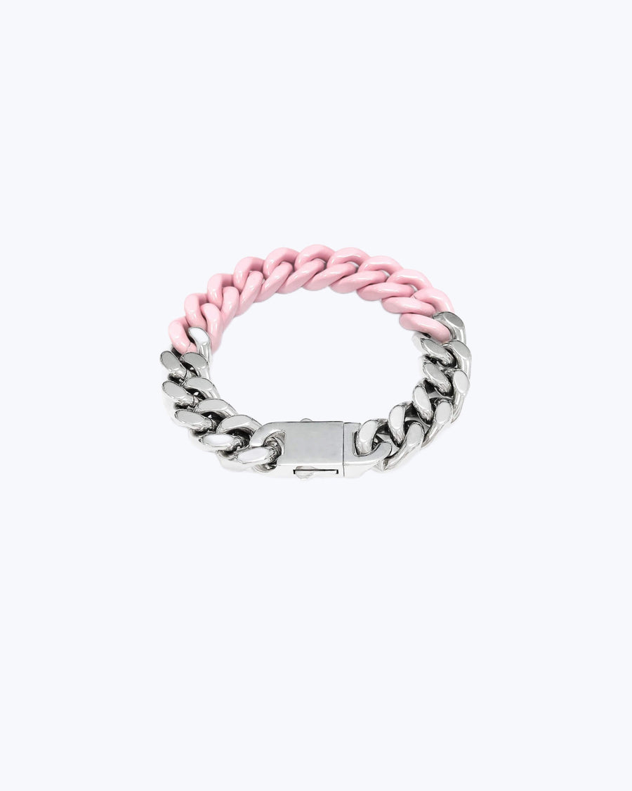 Pink Silver Chain Link Bracelet