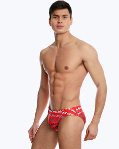 Red Graffiti Swim Brief