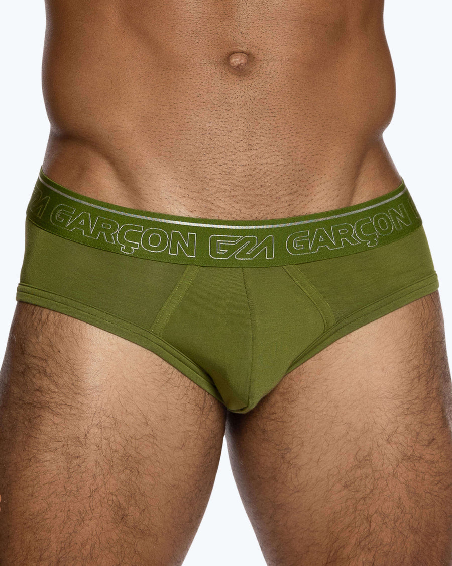 Military sexy underwear briefs for men in olive khaki tint. – GARÇON