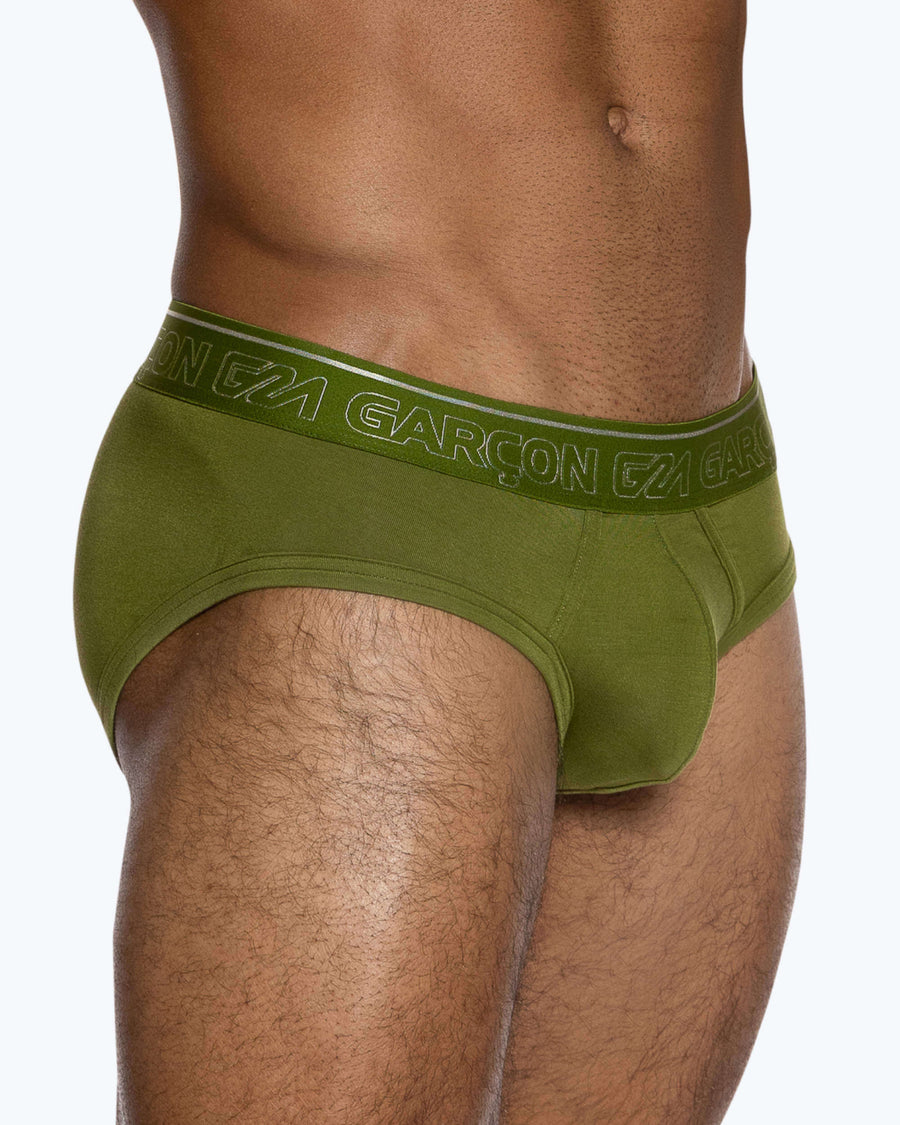 Military sexy underwear briefs for men in olive khaki tint. – GARÇON