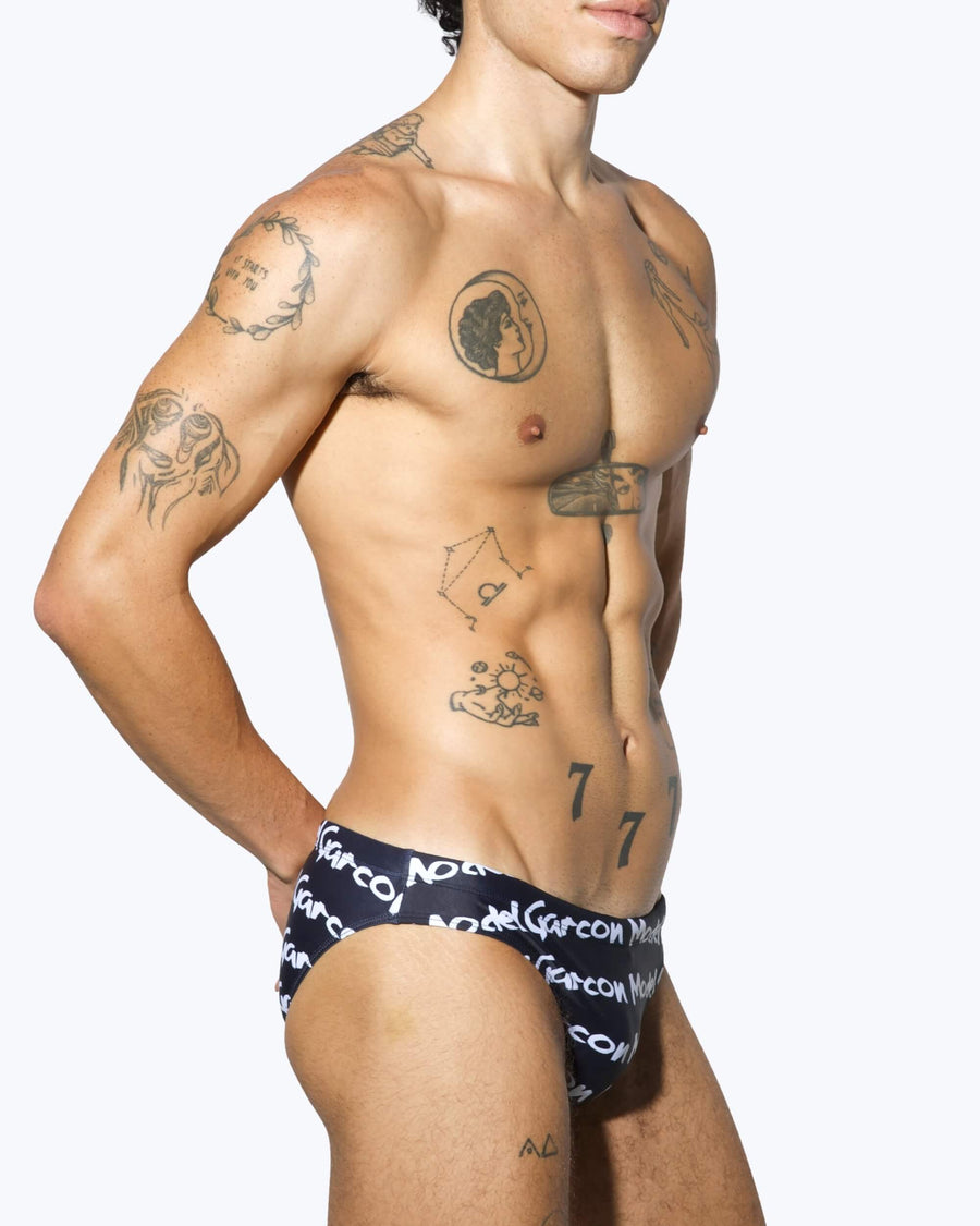 Black Graffiti Swim Brief