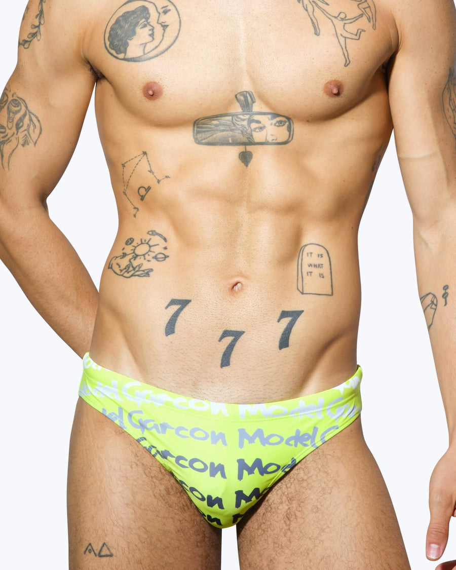 Yellow Graffiti Swim Brief