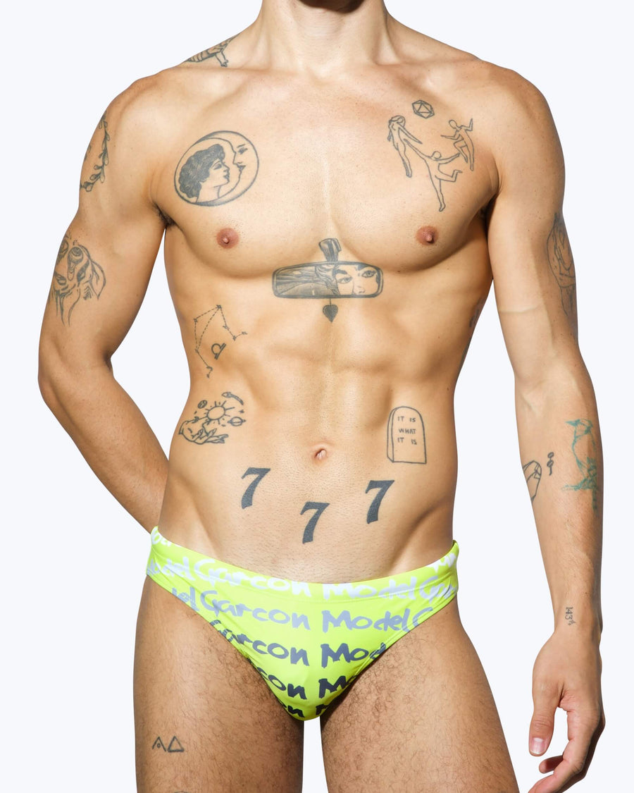 Yellow Graffiti Swim Brief