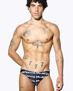 Black Graffiti Swim Brief