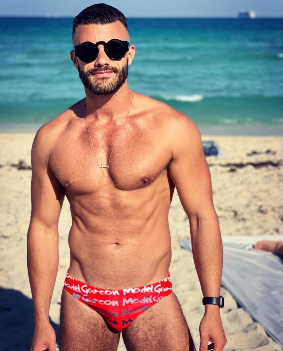 Red Graffiti Swim Brief - Garçon Underwear sexy men’s underwear Swim Brief Garçon Underwear